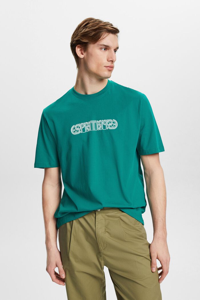T-shirt Relaxed Fit con stampa del logo, EMERALD GREEN, detail image number 0