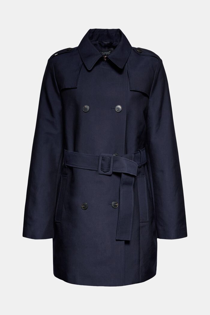Trench in misto cotone, NAVY, detail image number 0