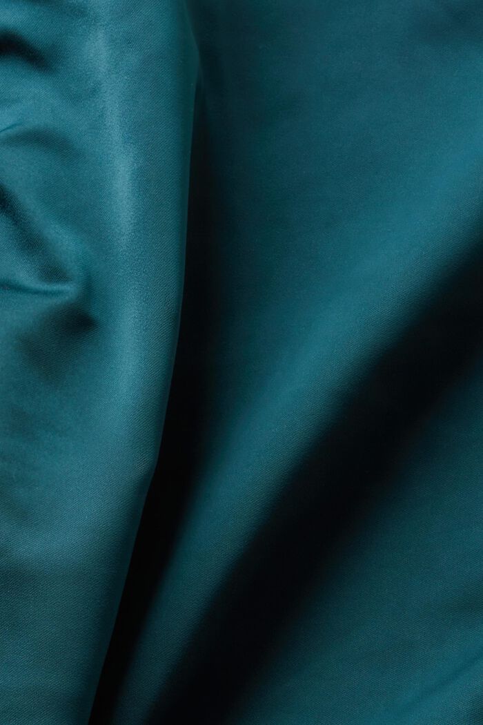 Giacca bomber cropped in raso, DARK TEAL GREEN, detail image number 5