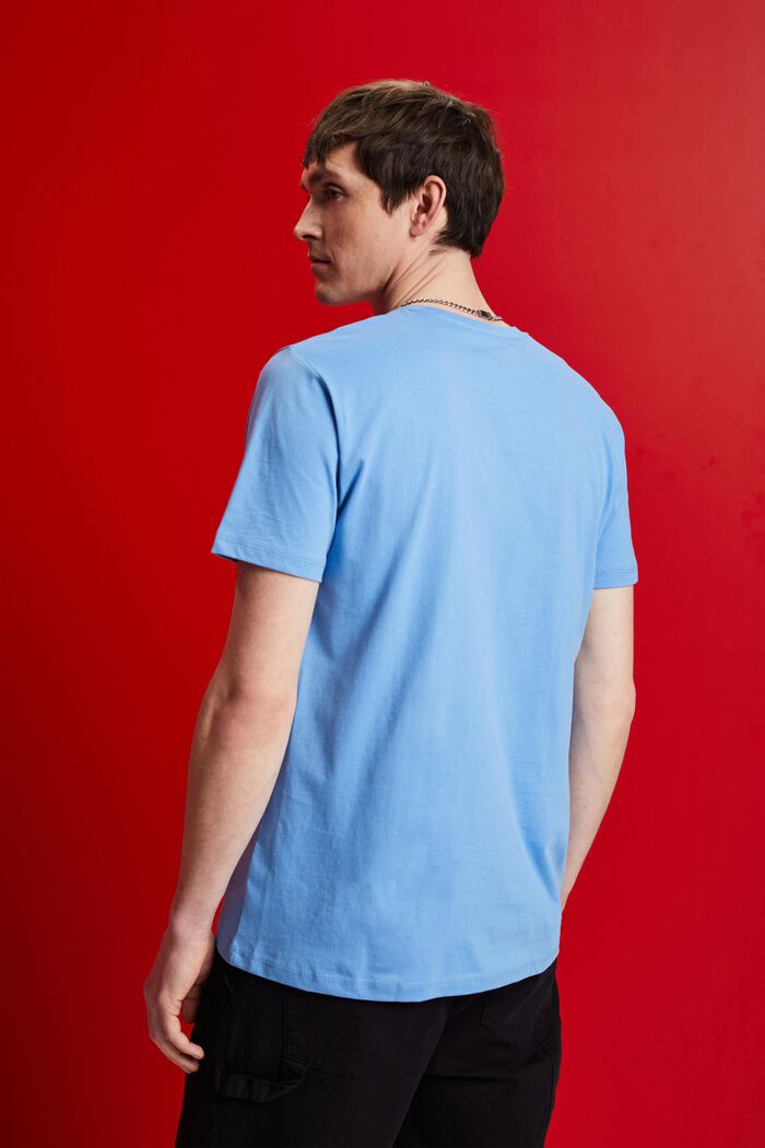 T-shirt girocollo, 100% cotone, LIGHT BLUE, detail image number 3