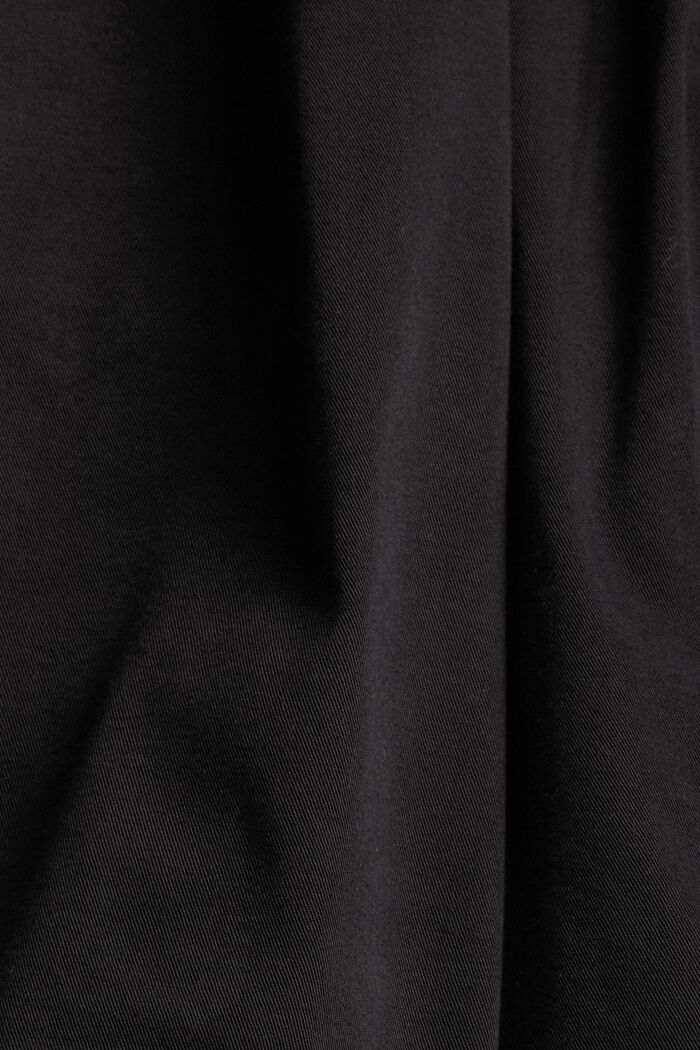 Pantaloncini a vita alta in 100% cotone Pima, BLACK, detail image number 1