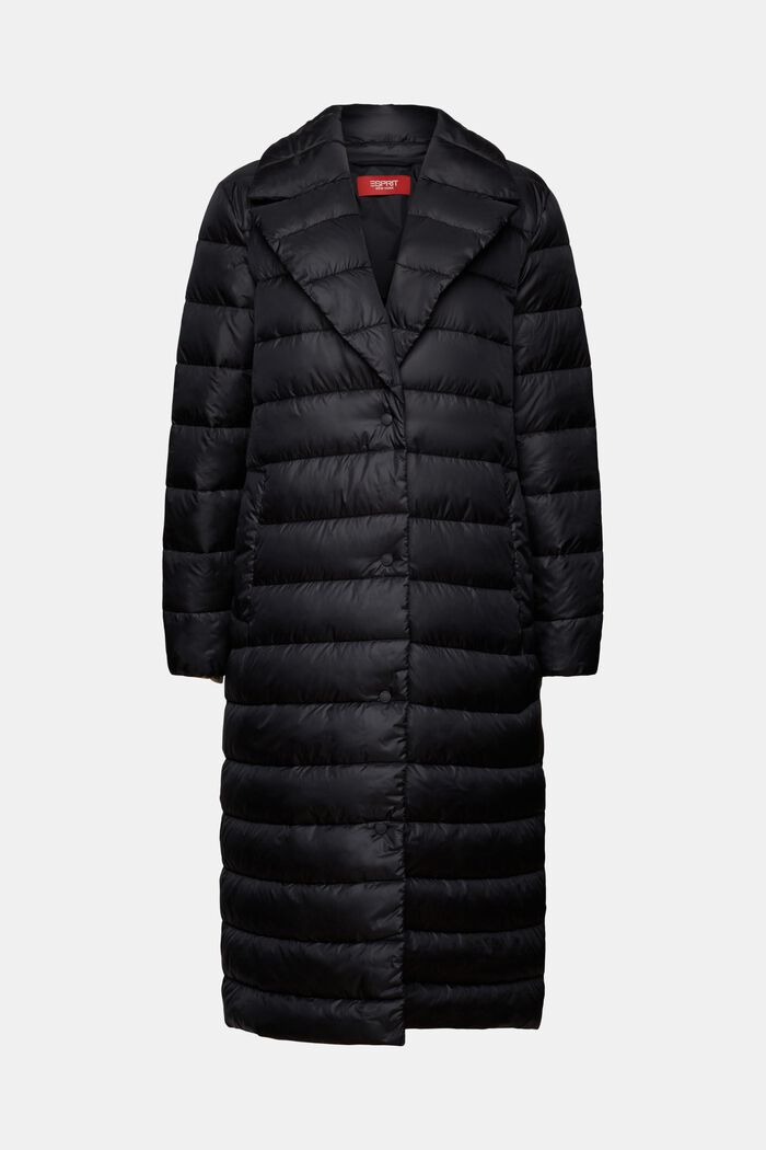Riciclato: cappotto trapuntato con risvolto, BLACK, detail image number 6