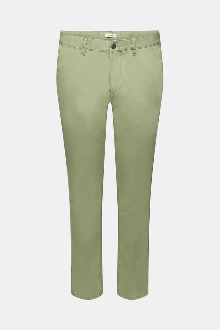 Pantaloni chino elasticizzati in cotone, LIGHT KHAKI, detail image number 5