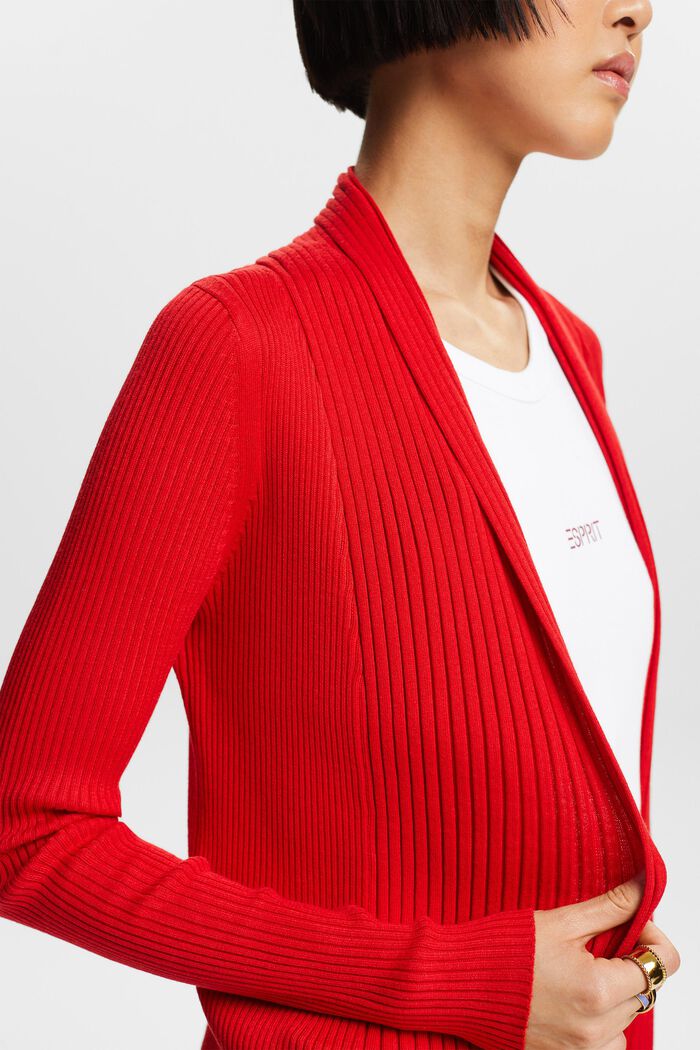Cardigan in maglia a coste, RED, detail image number 3