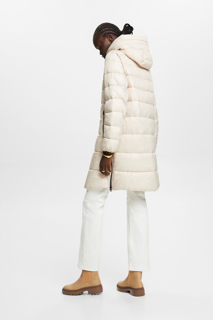 Riciclato: cappotto in piumino con cappuccio, CREAM BEIGE, detail image number 3