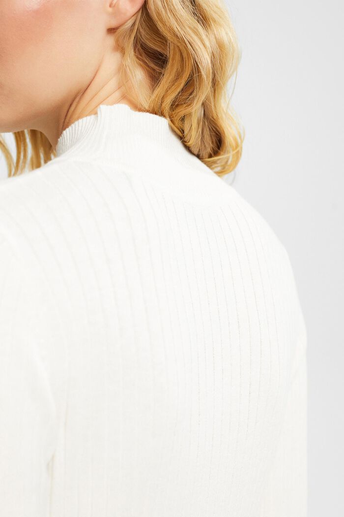 Pullover a coste, OFF WHITE, detail image number 0