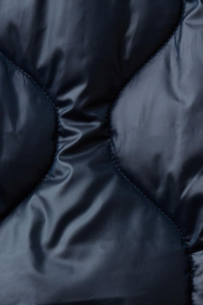 Cappotto trapuntato con colletto in maglia a coste, NAVY, detail image number 5