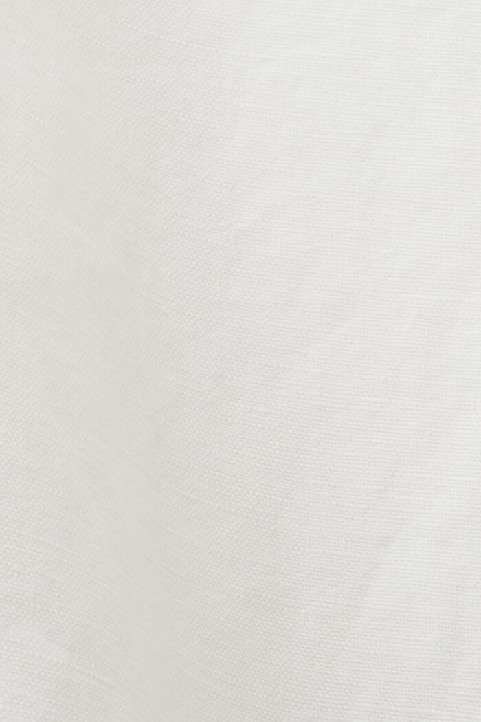 Culotte in lino e cotone con cintura, WHITE, detail image number 6