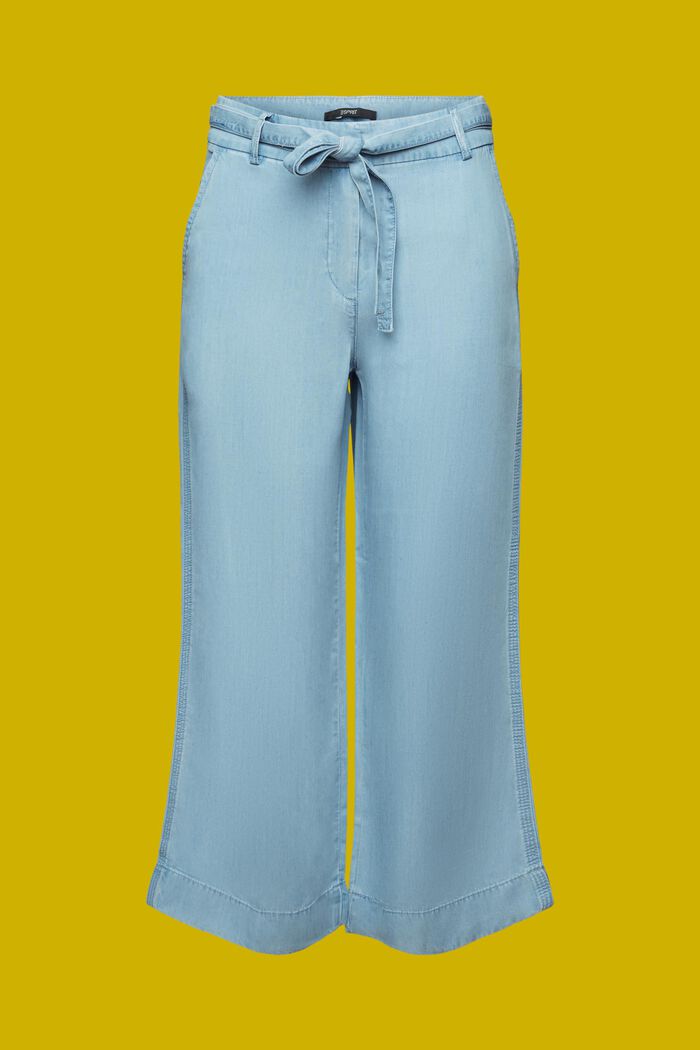 Pantaloni cropped a gamba larga, TENCEL™, BLUE LIGHT WASHED, detail image number 7