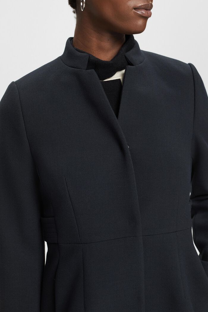Cappotto sciancrato dal collo con revers invertiti, BLACK, detail image number 2