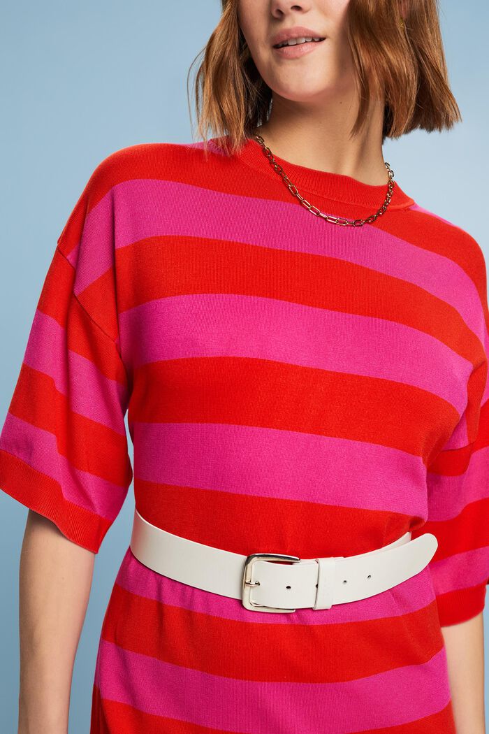 Abito oversize in maglia a righe, RED, detail image number 3