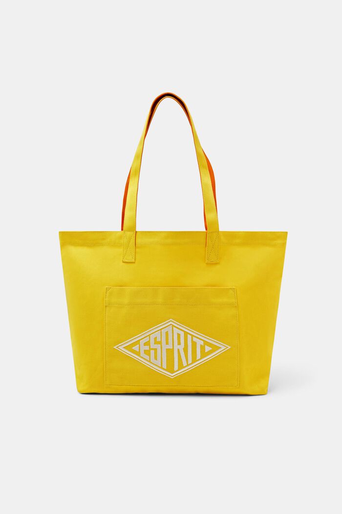 Tote Bag con logo in canvas, YELLOW, detail image number 0