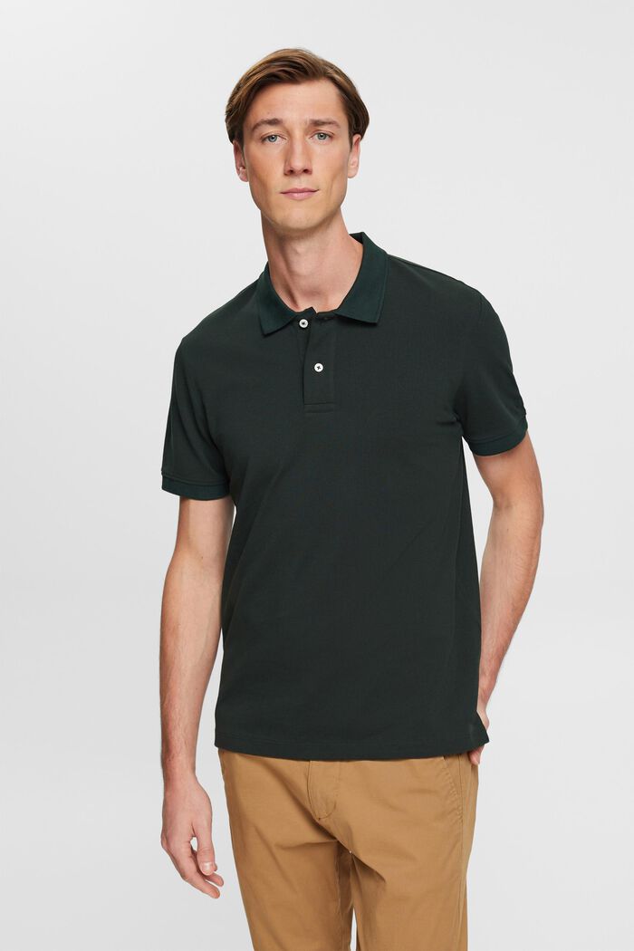 Camicia polo slim fit, DARK TEAL GREEN, detail image number 0