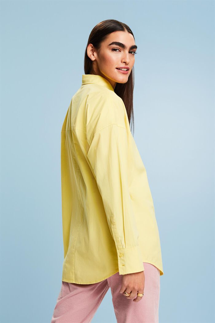 Camicia in popeline di cotone, PASTEL YELLOW, detail image number 2