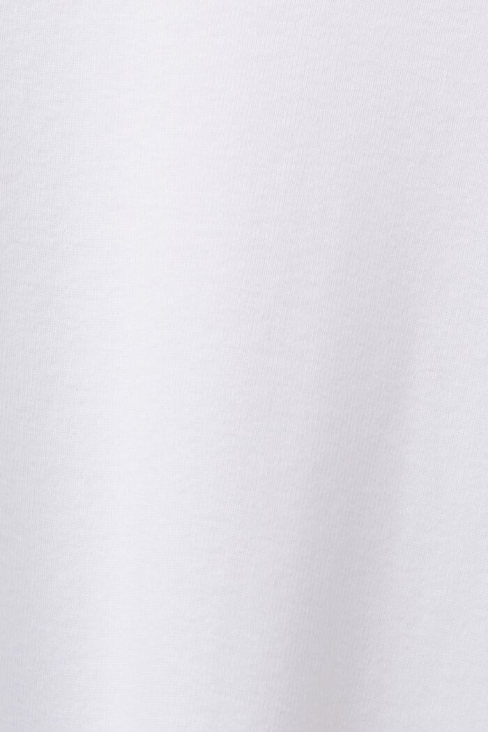 Top in jersey di cotone con bordo smerlato, WHITE, detail image number 7