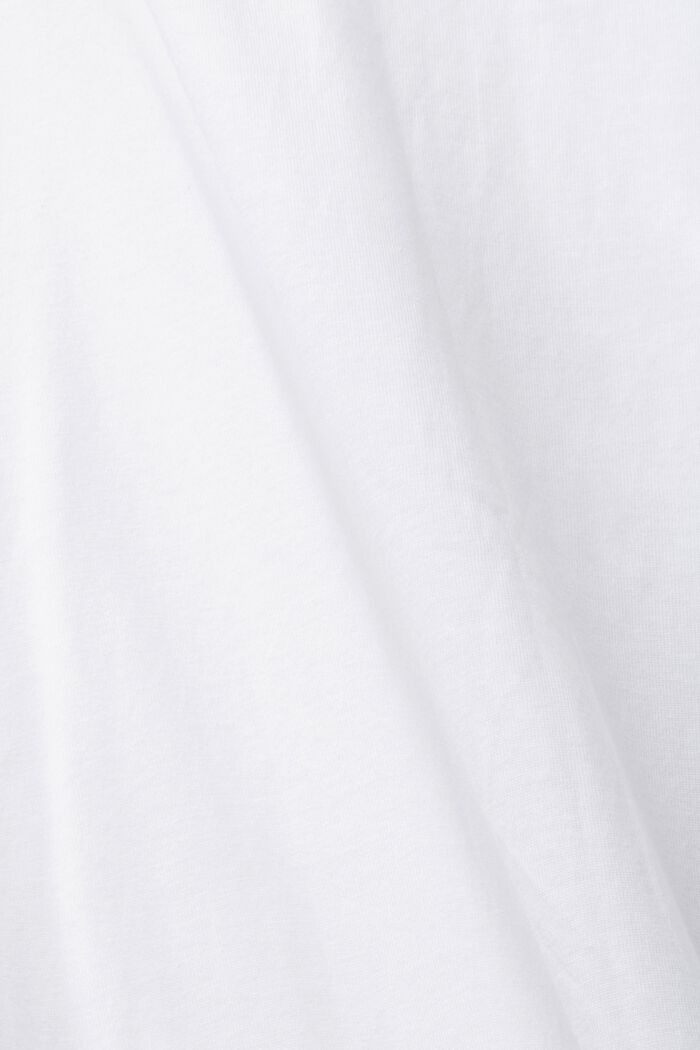 T-shirt in cotone con stampa sul davanti, WHITE, detail image number 4