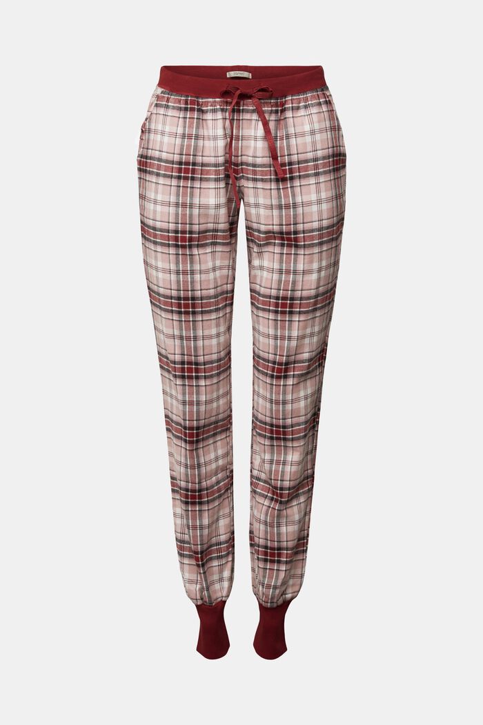 Pantaloni da pigiama in 100% cotone biologico, DARK RED, detail image number 0