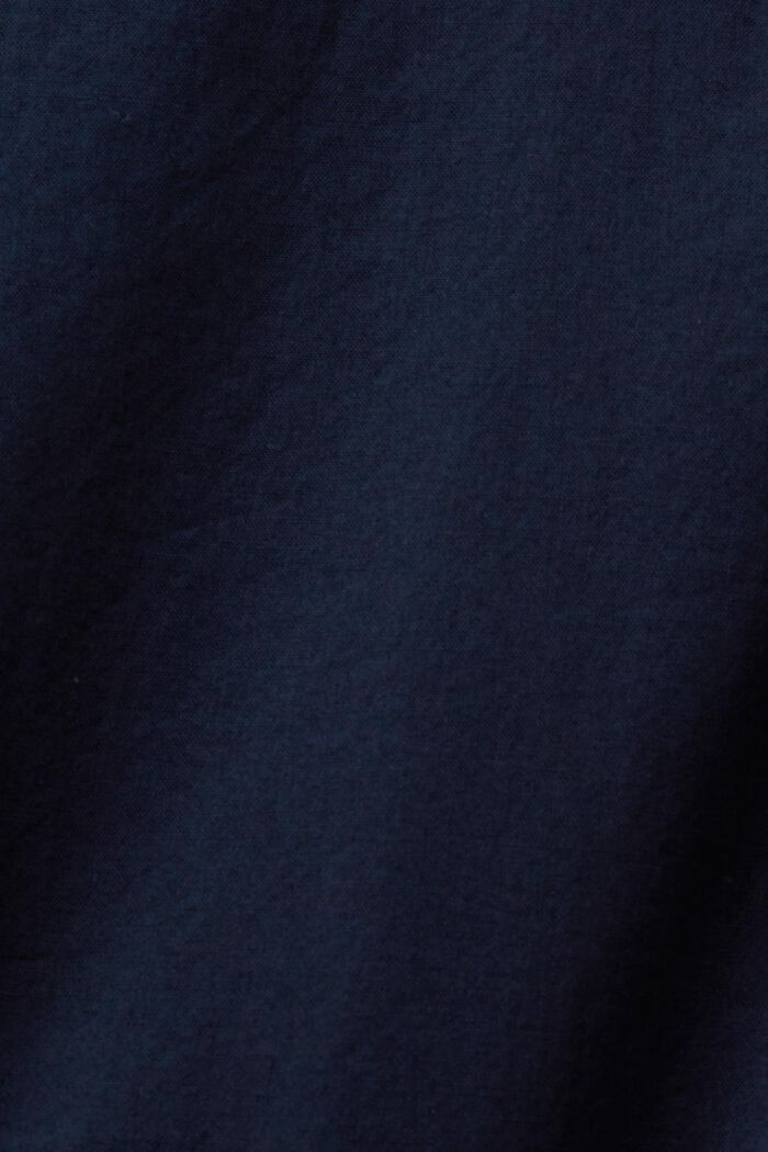 Camicia in tinta unita a maniche lunghe, 100% cotone, NAVY, detail image number 4