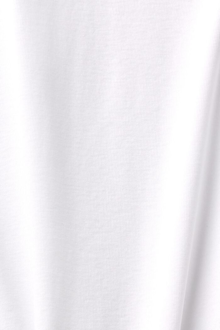 Top in cotone a maniche lunghe, WHITE, detail image number 5