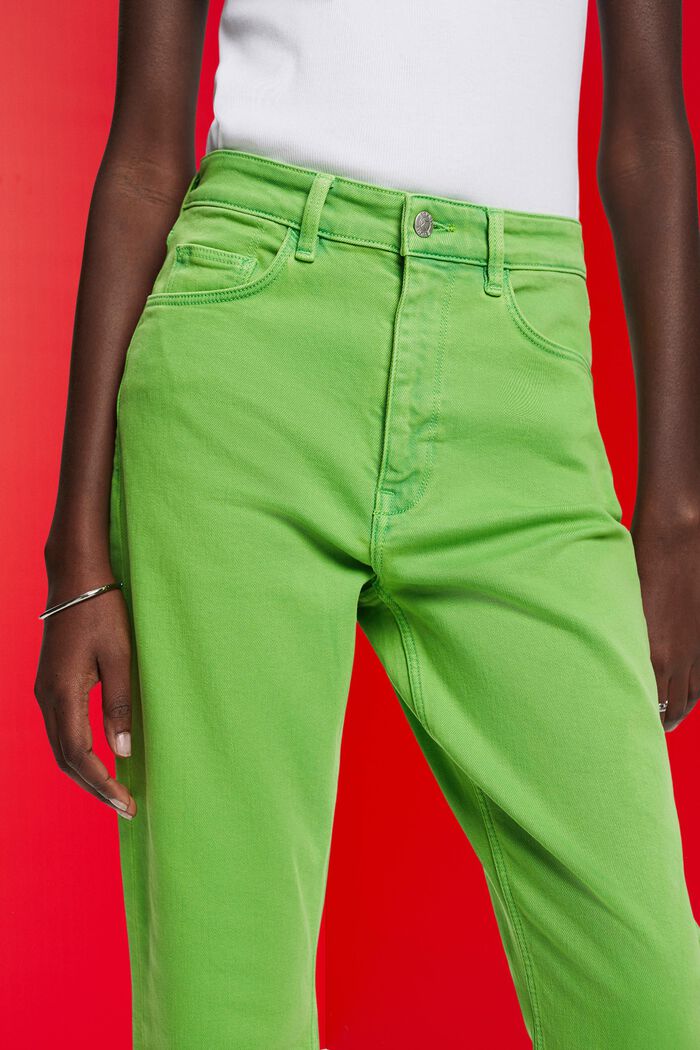 Pantaloni cropped con orlo con frange, GREEN, detail image number 2