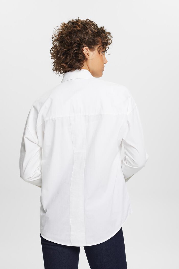 Camicia blusata oversize, WHITE, detail image number 3