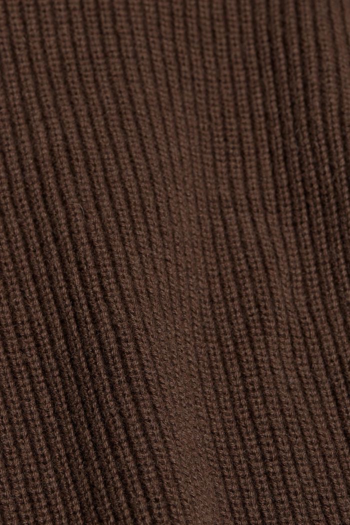Con lana/cashmere: pullover in cotone biologico, DARK BROWN, detail image number 4