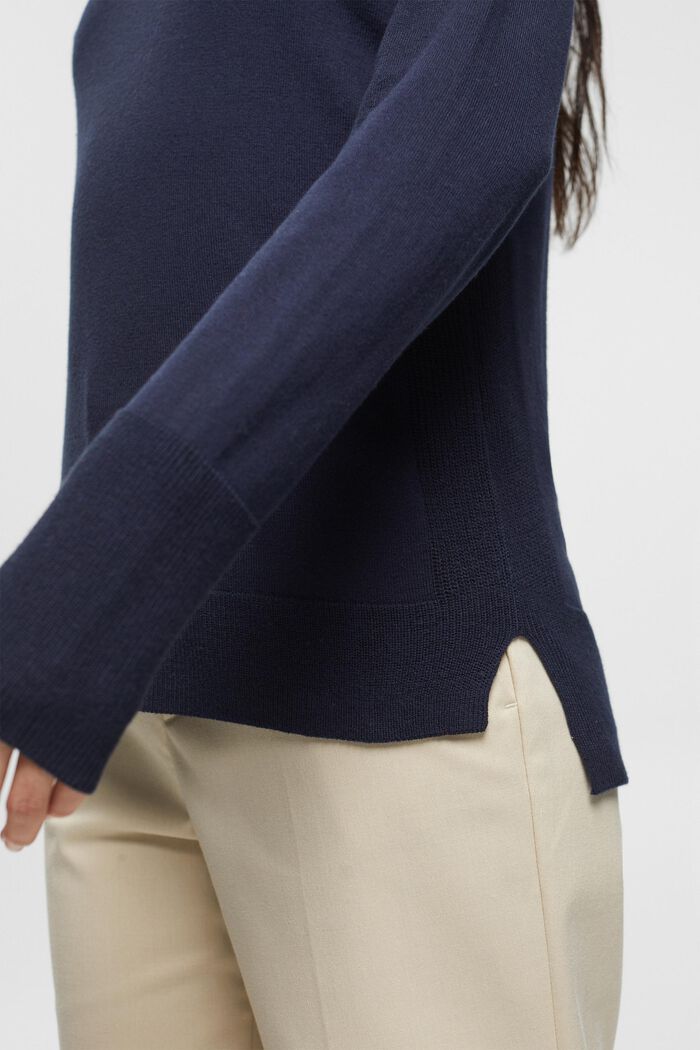Pullover in maglia sottile, NAVY, detail image number 4