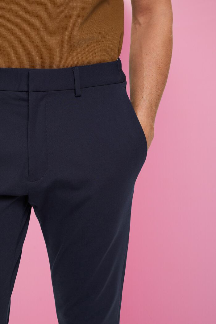 Pantaloni da completo in jersey di cotone piqué, NAVY, detail image number 2