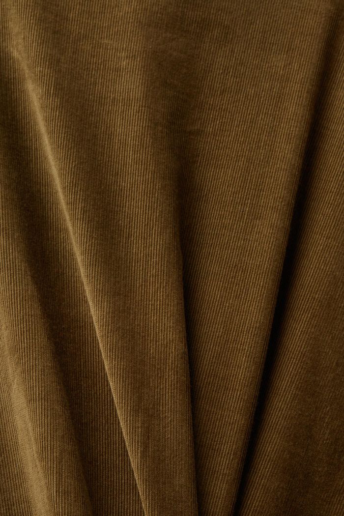 Blusa in velluto con balza, DARK KHAKI, detail image number 5