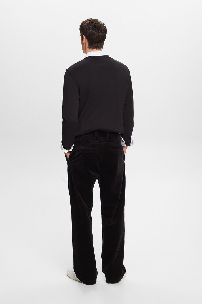 Pantaloni in velluto a gamba larga, BLACK, detail image number 3
