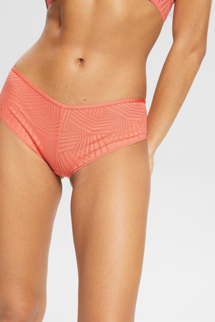 Shorts a culotte brasiliana in pizzo, CORAL, detail image number 2