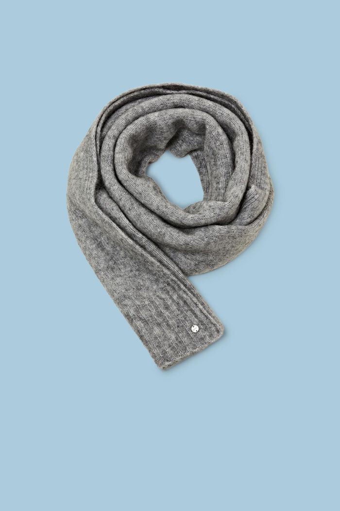 Sciarpa in misto lana e mohair, GREY, detail image number 0
