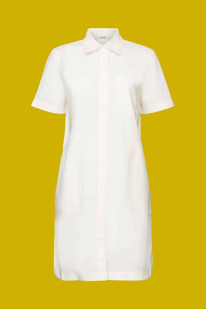 Abito camicia mini, 100% cotone, OFF WHITE, detail image number 6