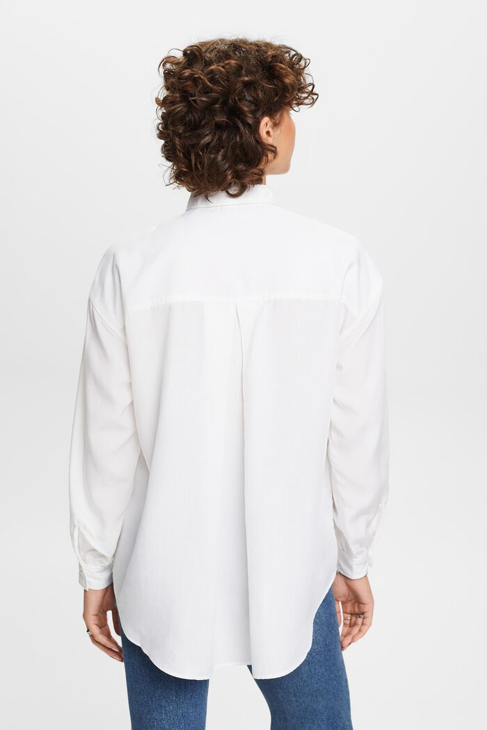 Camicia blusata oversize, WHITE, detail image number 3
