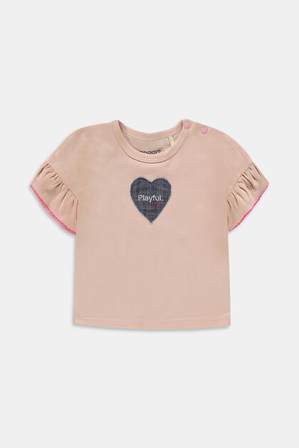 T-shirt con toppa a forma di cuore, cotone biologico