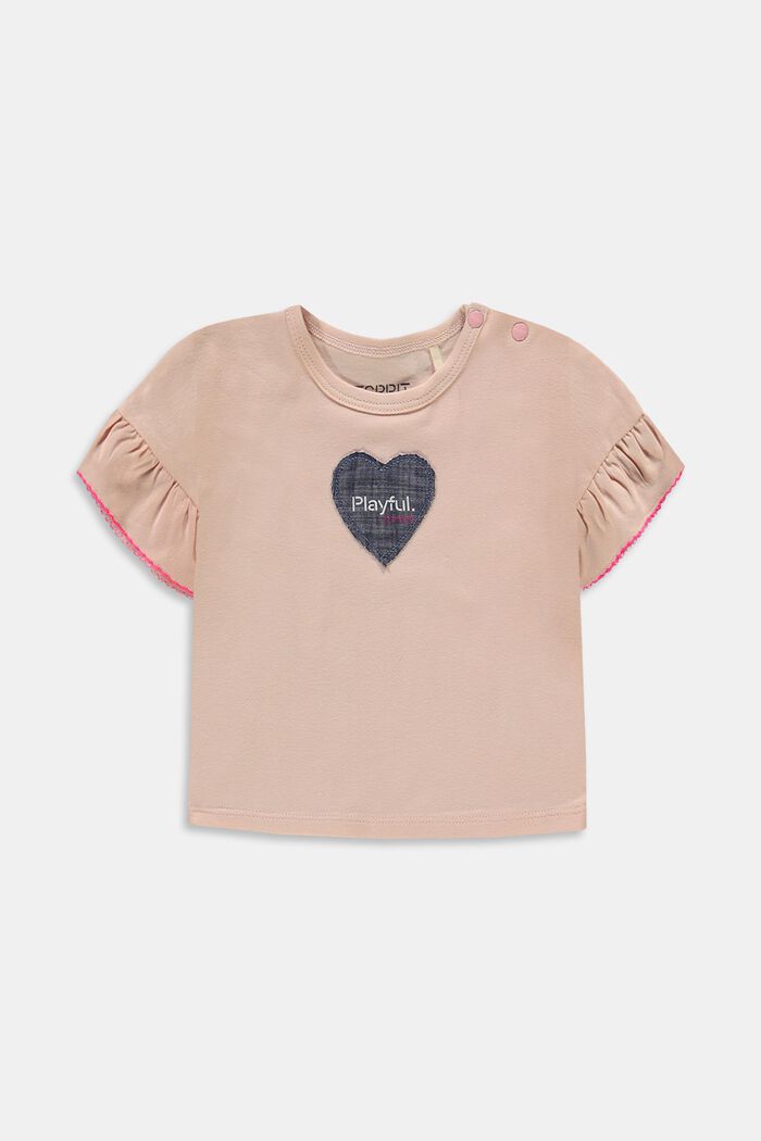 T-shirt con toppa a forma di cuore, cotone biologico, PASTEL PINK, detail image number 0