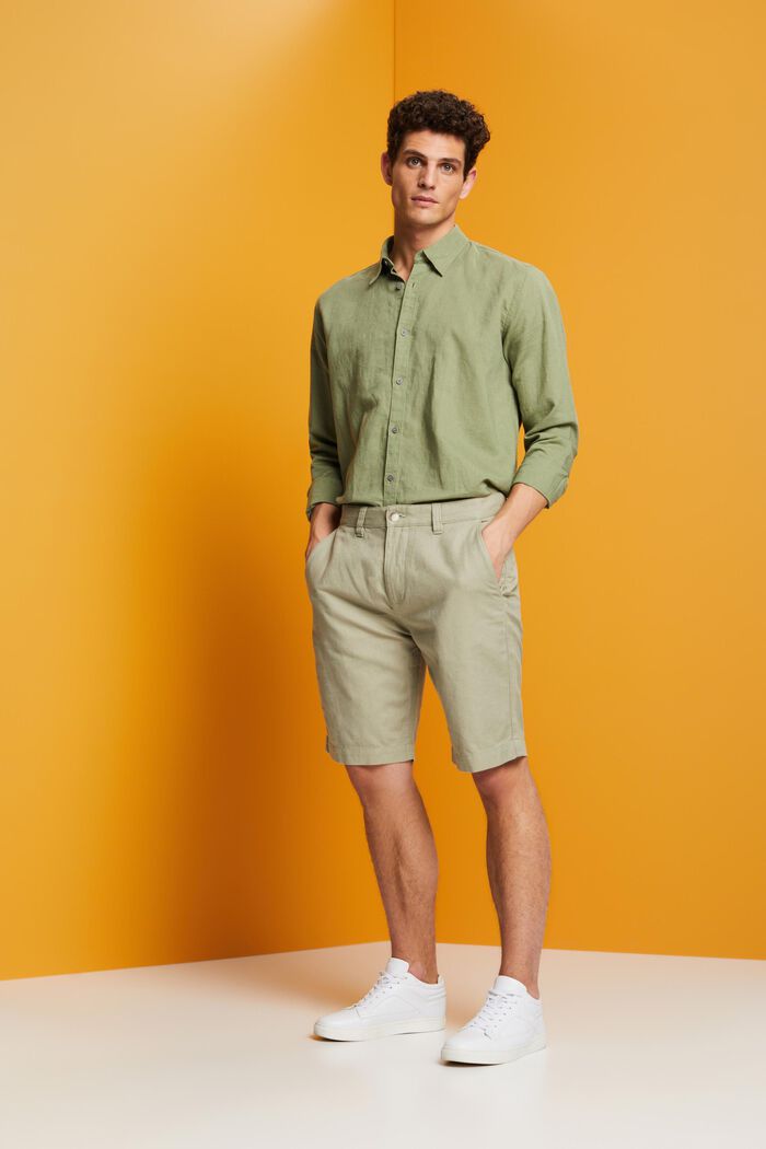 Pantaloncini stile chino, LIGHT GREEN, detail image number 5