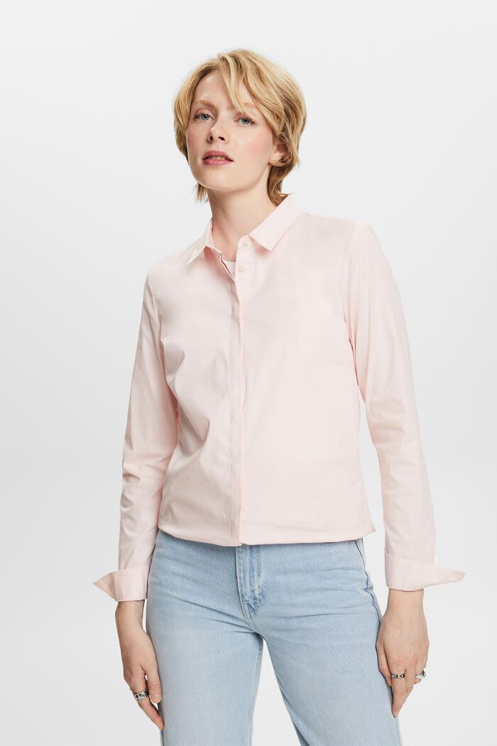 Camicia in popeline a maniche lunghe, LIGHT PINK, detail image number 1