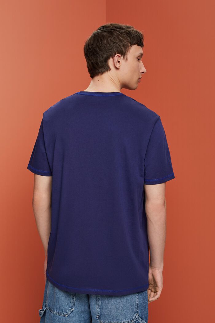Maglietta in jersey con cuciture a contrasto, DARK BLUE, detail image number 3