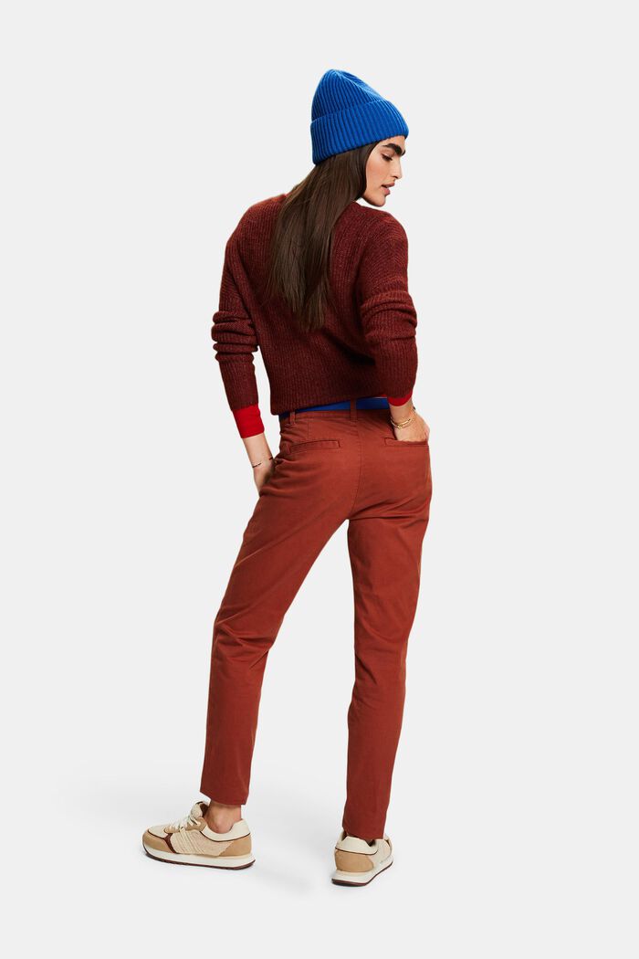 Pantaloni chino basic, RUST BROWN, detail image number 3