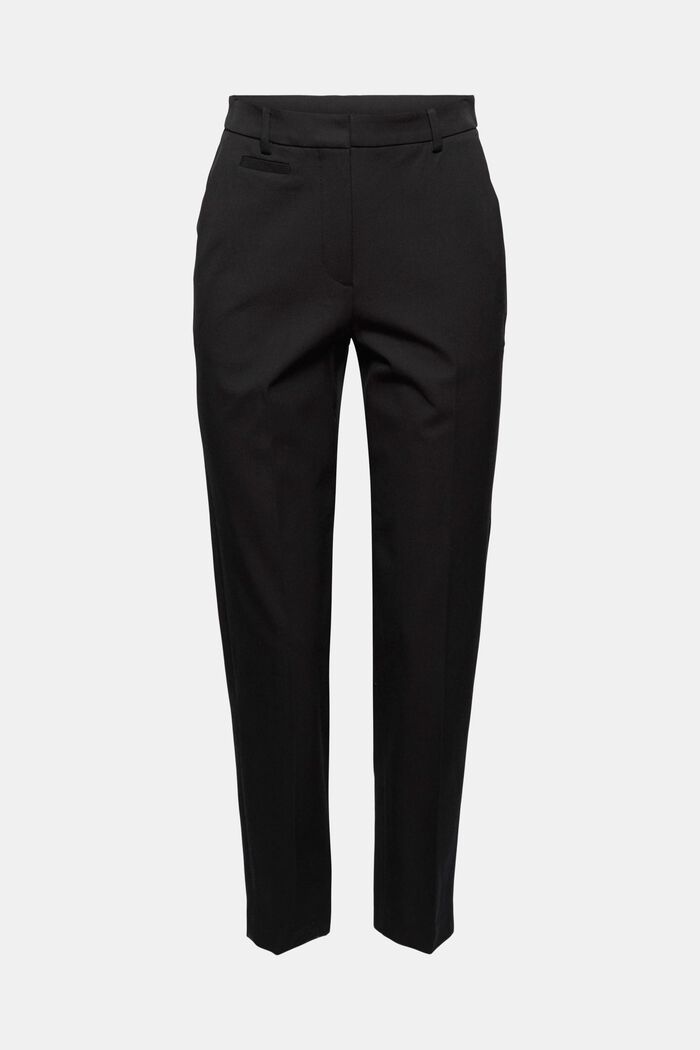 Pantaloni stretch in misto cotone, BLACK, detail image number 0
