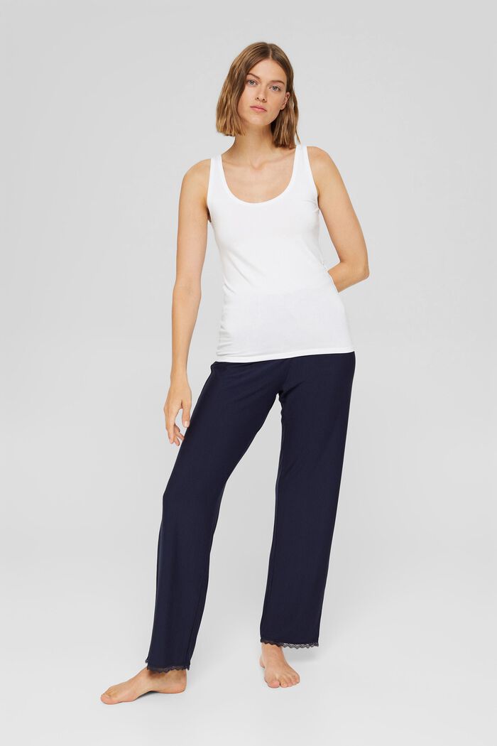 Pantaloni da pigiama con pizzo, LENZING™ ECOVERO™, NAVY, detail image number 1