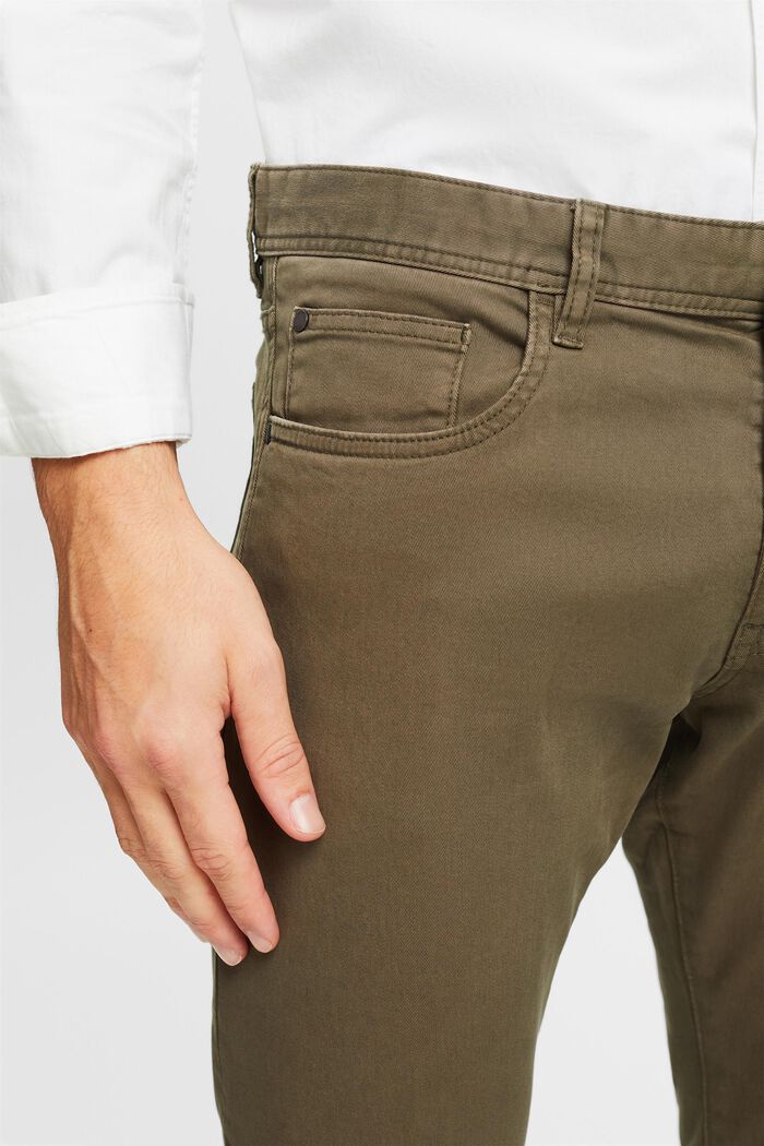 Pantaloni Slim Fit, cotone biologico, DARK KHAKI, detail image number 4