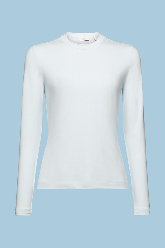 Top a maniche lunghe in jersey, PASTEL BLUE, detail image number 5