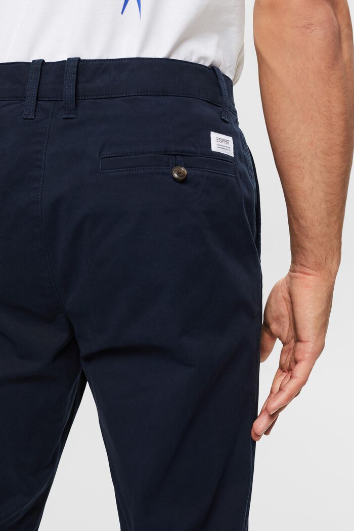 Chino a gamba dritta in twill di cotone, NAVY, detail image number 3