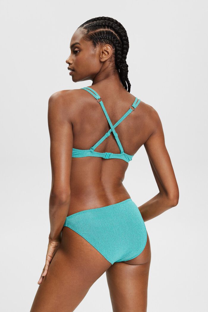 Slip da bikini bicolore, AQUA GREEN, detail image number 3