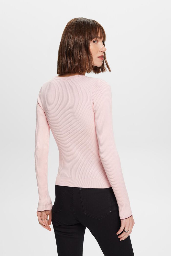 Top a righe in maglia a coste, PASTEL PINK, detail image number 3