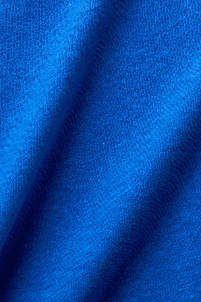 T-shirt in cotone e lino, BRIGHT BLUE, detail image number 5