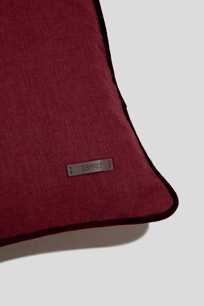 Fodera decorativa per cuscino con cordoncino in velluto, DARK RED, detail image number 1