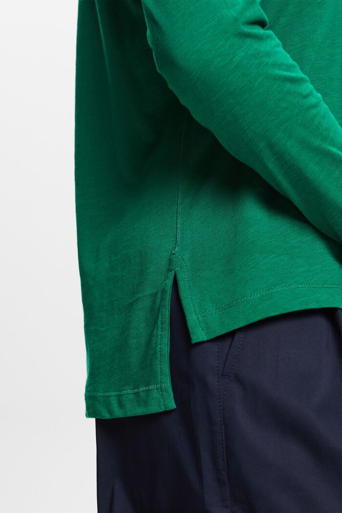 Maglia a manica lunga in jersey, 100% cotone, DARK GREEN, detail image number 2